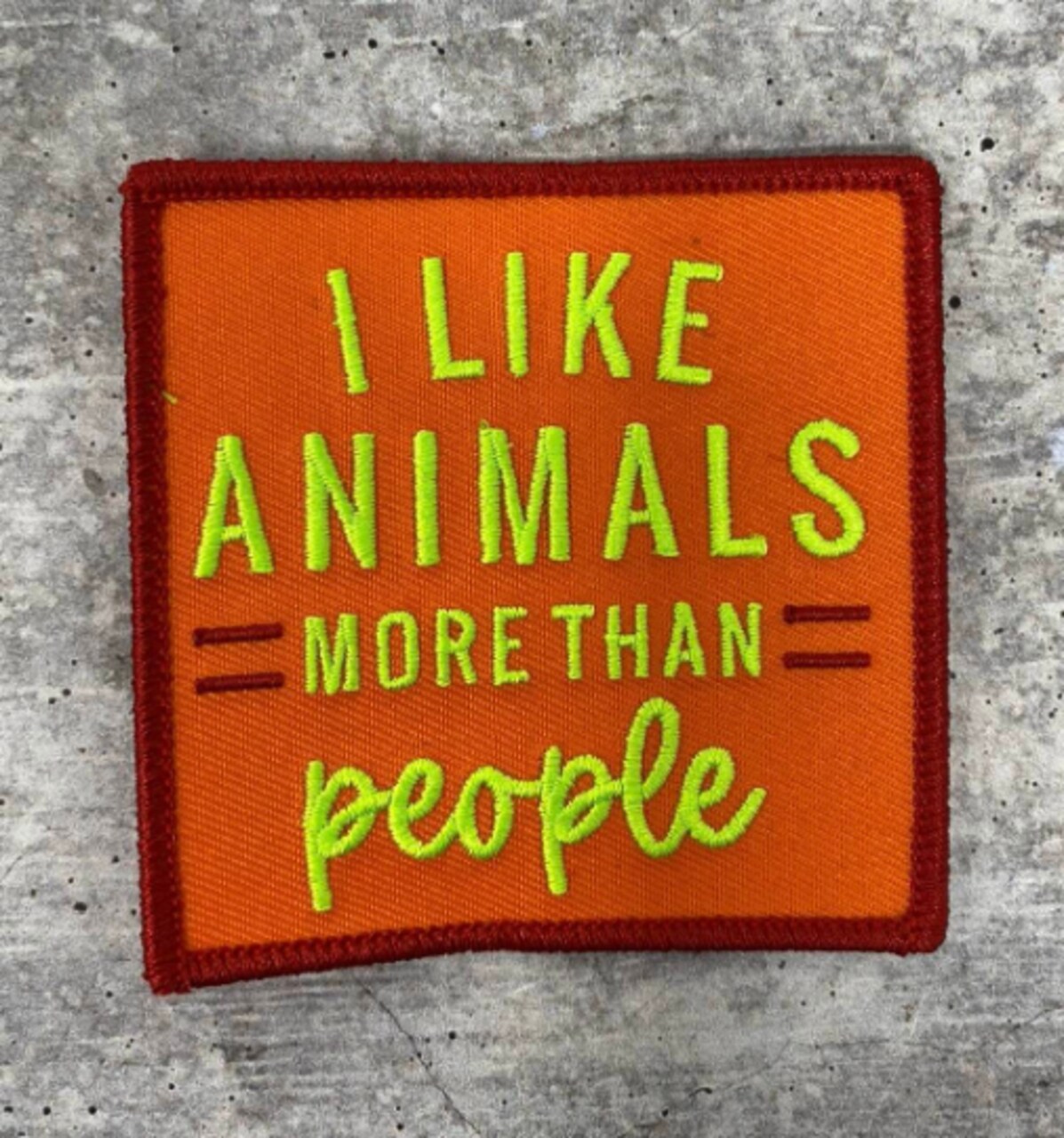 Patch Party Club “I Like Animals More Than People” Iron-On Embroidered Patch, Size 2.85”